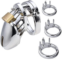 3 Size Male Chastity Device Stainless Steel Cock Cage Penis Ring Virginity Lock Chastity Belt Adult Game Sex Toy