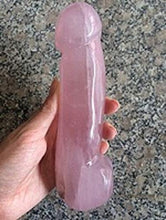 Load image into Gallery viewer, Natural Quartz Massage Wand.Rose Quartz Massage Wand. Light Pink Massage Wand Green Fluorite Massage Wand (Rose Crystal)
