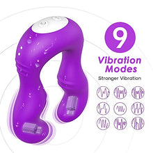 Load image into Gallery viewer, Couple Vibrator, 9 Vibration Modes to Stimulate Female Vaginal Clitoral and Nipples, Waterproof &amp; Rechargeable, AdultSex Toy for Couples (Purple)
