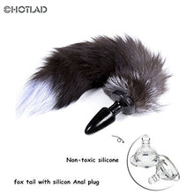 Load image into Gallery viewer, HOTLAD Anal Plug with Soft Fox Tail Silicone Butt Plug Anal Stimulator Sex Toy for Man Woman Black Large
