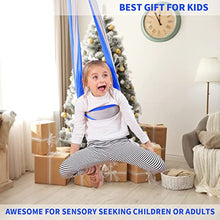 Load image into Gallery viewer, ZCXBHD Therapy Sensory Swing for Kids with 360 Swivel Hanger Healing &amp; Relaxing Cuddle Sensory Swing for Kids and Adults with Autism, ADHD, Sensory Processing Disorder (Color : Purple/Blue, Size :
