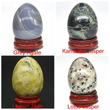 Load image into Gallery viewer, 30x40mm Easter Egg Shaped Stone Natural Crystal Kegel Massage Accessory Gemstone Craft Figures Home Decor,Dalmation Jasper,1 PCS
