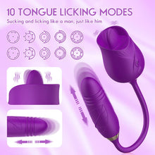 Load image into Gallery viewer, Rose Toy Vibrator for Women, Tongue Licking Mini Clitoral Vibrator Stimulator with 10 Vibrating Pleasure for Clitoris &amp; Nipple Stimulation, Adult Sex Toys &amp; Games for Women Couples
