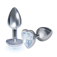 Load image into Gallery viewer, Sexy, Kinky Gift Set Bundle of Massive Triple Threat 3 Cock Dildo and Icon Brands The Silver Starter, Bejeweled Heart Stainless Steel Plug, Diamond
