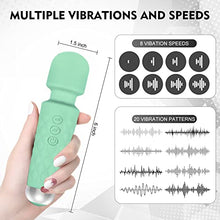 Load image into Gallery viewer, Aroprank Vibrating Massager for Adults, Personal Massager for Women, More Than 20 Frequencies and 8 Modes, Integrated Waterproof Design Suitable for Any Scenario,Green(6 * 1.5 INCH)
