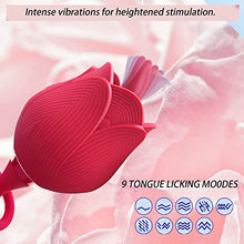 Load image into Gallery viewer, Rose Sex Toy Vibrator for Women, 9 Tongue Licking &amp; 9 Vibrating Egg Modes Sex Stimulator,Exploring The Pleasure of G-Spot, Vagina, Clitoris, Nipples, and Anal Play. Adult Sex Toys &amp; Games for Couples
