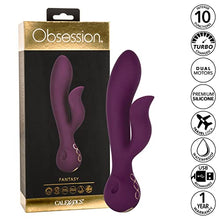 Load image into Gallery viewer, CalExotics Obsession Fantasy Vibrator  Premium Rechargeable Silicone Rabbit Massager Sex Toy for Women - Purple
