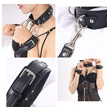 Load image into Gallery viewer, BDSM Sex Bondage Restraints Kits Anal Hook Butt Plug with Handcuffs Collar Choker, Dual-layer Leather Strap Rope Cuff Bondage Set, Kinky Fetish Sex Toy for Women Men Couples Pleasure SM Slave Sex Game
