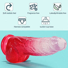 Load image into Gallery viewer, Realistic Dildo 7.9 Inch G Spot Dildo with Suction Cup for Hands-Free Play, Flexible Waterproof Dildo Realistic Penis Adult Sex Toy for Female Pleasure (Red)
