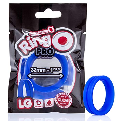 Screaming O Ringo Pro Large Blue with Free Bottle of Adult Toy Cleaner