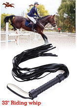 Load image into Gallery viewer, RIDIN 33&quot; Leather Horse Whip - Whip Crop for Horses - Equestrian Horse Crop - English Whip Leather Horse Whip
