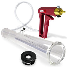 Load image into Gallery viewer, LeLuv Maxi Red Handle Buddy Penis Pump 22 inch x 2 inch Double-Ended Cylinder Bundle with 2X TPR Basic Seals
