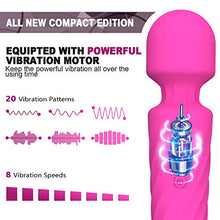 Load image into Gallery viewer, SIKXTOA Mini Vibrator, 8 Speeds 20 Patterns, G Spot Cordless Wand Massager, Clitoral Stimulator, Dildo, Sex Toys, Rechargeable Handheld Powerful Silent Waterproof Female Adult Toys (Wave Rose)
