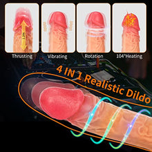 Load image into Gallery viewer, 9.8&quot; Thrusting Dildo Vibrator with Heating and Rotating, Realistic Vibrating Dildos with 8 Vibration Modes, Silicone G-spot Adult Sex Toys Big Clitoral Anal Stimulator for Women Couple Pleasure Flesh
