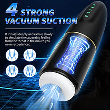 Load image into Gallery viewer, Automatic Sucking Male Masturbators Cup with 4 Suction &amp;10 Vibration,Male Masturbator Stroker Toy, Electric Pocket Pussy Vagina 3D Textured, Adult Oral Sex Toys for Men Masturbation Hand-Free Black
