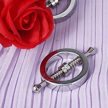 Load image into Gallery viewer, Loloda 2Pcs Non-Piercings Nipple Clamps Clips Breast Nipple Shields Rings with Internal Spike Couple Pleasure Erotic Sex Toy Silver Type B One Size
