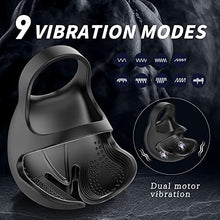 Load image into Gallery viewer, Vibrating Cock Ring, Men&#39;s Clitoris Silicone Cock Ring, Vibrator with 9 Vibration Patterns, Dreamyslut Adult Sex Toy,Male Masturbators Penis Ring Vibrator
