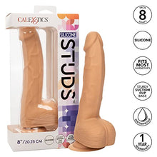 Load image into Gallery viewer, CalExotics Silicone Studs 8 Inch  Realistic Dildo with Suction Cup Base Harness Probe  Ivory
