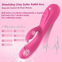 Load image into Gallery viewer, Rabbit Vibrator Sex Toy 3in1 Dildo for Women,7 * 7 Vibrators Modes CKSOHOT 8.46&#39;&#39; Liquid Silicone Sex Toy Dildos,IPX7 Fully Waterproof - Rose
