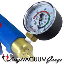 Load image into Gallery viewer, LeLuv Maxi Blue Plus Vacuum Gauge Penis Pump Bundle with Premium Silicone Hose, Black TPR Seal and 4 Sizes of Constriction Rings Vibrating 9 inch x 2.125 inch Cylinder
