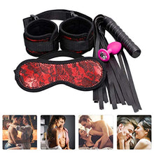 Load image into Gallery viewer, PRETYZOOM 1 Set Bed Restraint Toy SM Bondage Handcuffs Whip Eye Mask Couples Sex Play Games for Sex Cosplay Sex Stimulators Couple Pleasure Toy (Black Red)
