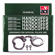 Load image into Gallery viewer, Ace Martial Arts Supply Double Locking Steel Police Handcuffs, Silver
