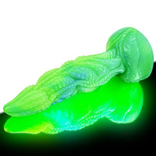 Load image into Gallery viewer, 8.1in Luminous Monster Realistic Dildo with Strong Suction Cup, Leyuto Basilisk Dragon Silicone Anal Dildos Flexible Cock with Curved Shaft Adult Sex Toy for Women &amp; Men G Spot &amp; Anal Play, Green
