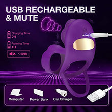 Load image into Gallery viewer, Vibrating Cock Ring Sex Toys for Couples - RIDMII 3 IN 1 Vibrating Penis Ring with 10 Vibration, Rose Shaped Female Clitoral Stimulator Vibrators with Remote, Vibrating Ring Adult Sex Toys for Couples
