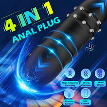 Load image into Gallery viewer, Thrusting Anal Wearable Vibrator, App &amp; Remote Control Butt Plug with Cock Ring for Prostate Massager, 9 Thrusting &amp; Vibrating Modes Anal Sex Toy with Beaded Stimulation for Adult Men, Couples Fun
