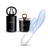 LELO Bundle: INA 3 G Spot and Clitoral Vibrator Seafoam + Flickering Touch Massage Candle Scent + Free 5 fl. oz LELO Personal Moisturizer