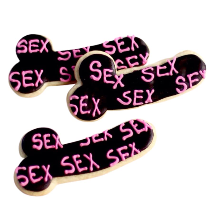 1 Dz. Sex, Sex, Sex Pecker Popper Cookies! Mini Penis Cookies Screaming for More! Bachelorette Shower Party Favors, Girls Night!