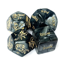 Load image into Gallery viewer, 4PCS Black Sex Dice for Couples Naughty Sex Dice for Couples Game Sex Dice Games for Adults Bedroom Acrylic Dice Set Dice Games P4
