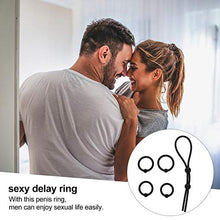 Load image into Gallery viewer, 5pcs Silicone Ring Erection Exerciser Trainer with Adjustable Tie Male Delay Ejaculation Prolonging for Couple Lover Gay
