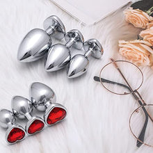 Load image into Gallery viewer, Butt Toys Anales Training Sets Stainless Steel Expanding Anales Plug Sex Toys Trainer Set Heart Shape for Men Women Training Kit 3PCS, Heart Red
