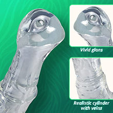 Load image into Gallery viewer, Realistic G Spot Dildo Penis Cock with Strong Suction Cup Clear Dildo with Vivid Glans for Women Men Masturbating (L)
