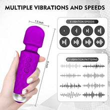 Load image into Gallery viewer, Aroprank Vibrating Massager for Adults, Personal Massager for Women, More Than 20 Frequencies and 8 Modes, Integrated Waterproof Design Suitable for Any Scenario,Purple(6 * 1.5 INCH)
