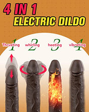 Load image into Gallery viewer, 8.66&quot; Thrusting Dildo -Black Dildo with Thrusting Vibrations Rotation Heating Adult Sex Toys APP and Remote Control Vibrator Liquid Silicone Anal Dildos for Men Women Pleasure
