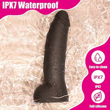 Load image into Gallery viewer, Luvkey 7 inch Realistic Dildo for Thrilling Solo or Couples Play,10 Vibration Modes Waterproof and Rechargeable Sex Toy for Women and Men Brown
