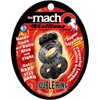 Macho Stallions Double Vibrating Ring, Black