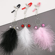 Load image into Gallery viewer, Nipple Clamps, Adjustable Feather Nipple Clamp, Breasts Clips Non-Piercing, Nipple Clamps Sex Pleasure Women, Nipple Clip Clamp with Bells and Tassel, Suitable for Flirting with Couples (Pink)
