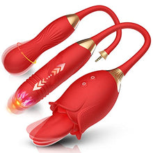 Load image into Gallery viewer, Female Sex Toy, Sex Stimulator for Women, 3 in 1 Female Clit Vibrator with Tongue &amp; Replaceable Thrusting Dildo &amp; Bullet Vibrator Wand, Sex Toy, Adult Sex Toys Games
