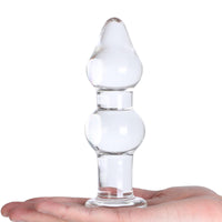 Epichao Clear Glass Anal Plug G-spot Massager Crystal Butt Plug Expander Anal Sex Toys for Couples (5.9