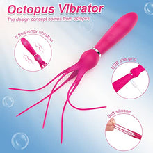 Load image into Gallery viewer, G-spot Dildo Clitoral Vibrator, Adorime 2 in 1 BDSM Flogger for Women Octopus Adult Games Whip Teasing Massager with 9 Vibration Modes, Vaginal Anal Stimulator for Couple Sex Role Play
