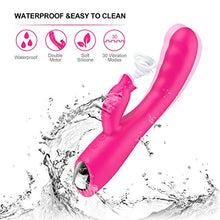 Load image into Gallery viewer, Licking and Sucking Toy Clitoralis Stimulator for Women Quiet Pleasure Thrusting Dual Motor Cordless Vibrator Rabbit Rose Sucker Waterproof Soft stimulating Heating Dildo G spot
