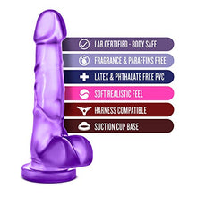 Load image into Gallery viewer, Blush B Yours Sweet n Hard 4 - Soft Realistic Lifelike 7 3/4 Inch Dildo - 1.5&quot; Wide - Sturdy Strap On Harness Compatible Suction Cup for Hands Free Play - Sex Toy for Women Couples - Clear Purple
