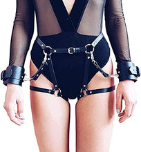 Load image into Gallery viewer, Handcuffs Sex Thigh Butt Strap Leather Body Harness for Women, Bondage Gear Accessories Sex Restraints Adult BDSM Sex Toys for Couple, Bondaged Restraints Wrist Leg Garter Lingerie SM Games Play
