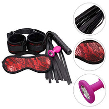 Load image into Gallery viewer, PRETYZOOM 1 Set Bed Restraint Toy SM Bondage Handcuffs Whip Eye Mask Couples Sex Play Games for Sex Cosplay Sex Stimulators Couple Pleasure Toy (Black Red)
