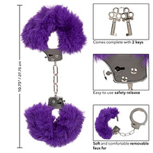 Load image into Gallery viewer, CalExotics Ultra Fluffy Furry Cuffs Handcuff Sex Key Holster Adults Law Enforcement Role Play BDSM Restraining - Purple - SE-2651-60-3
