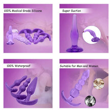 Load image into Gallery viewer, 6 Purple Silicone Trainer Kit Male Exercise Plug Kit of Different Specifications, Giving You a Variety of Choices and Wonderful Super Romantic Experiences
