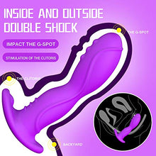 Load image into Gallery viewer, G Spot Rabbit Vibrator Panty Wiggling Remote Quiet Wearable Anal Rechargeable for Couples Waterproof Stimulator Sex Things Toys Women Hands-Free Vibrating Adult Double Clitoris
